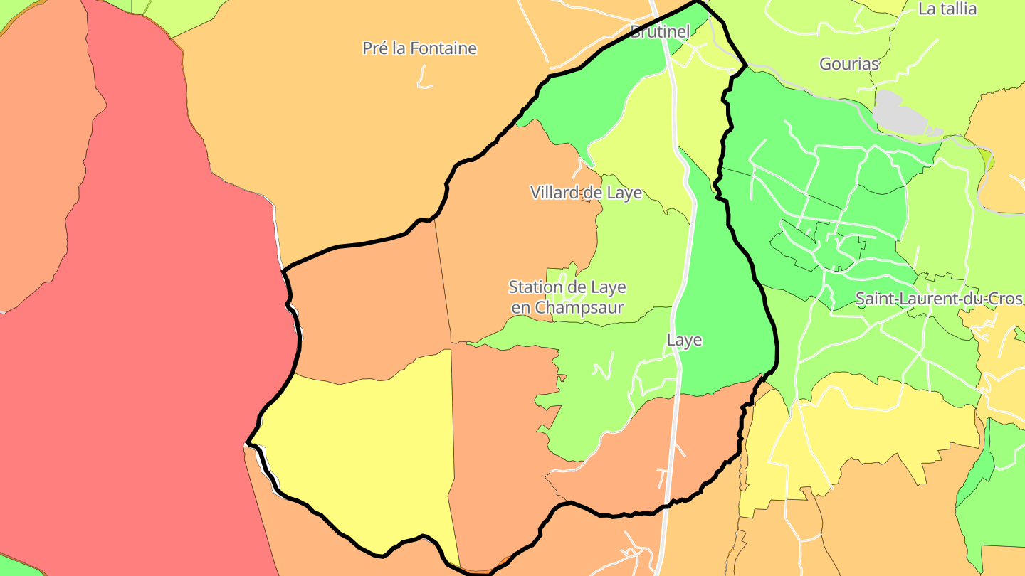 Carte des prix de l'immobilier Laye
