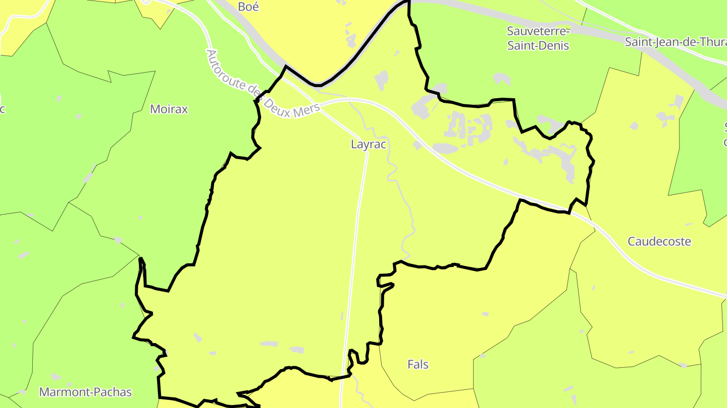Carte des prix de l'immobilier Layrac