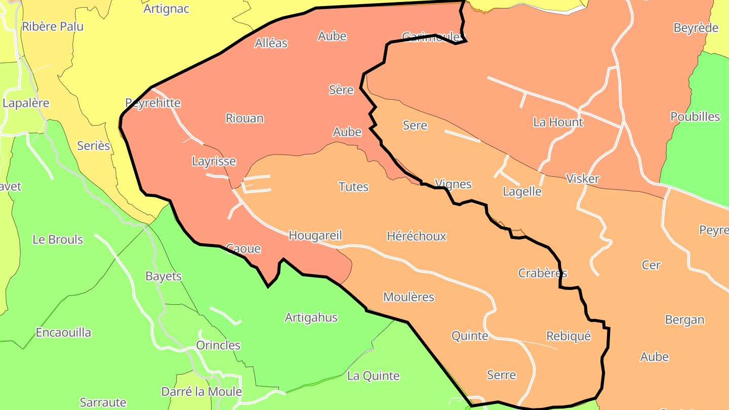 Carte des prix de l'immobilier Layrisse