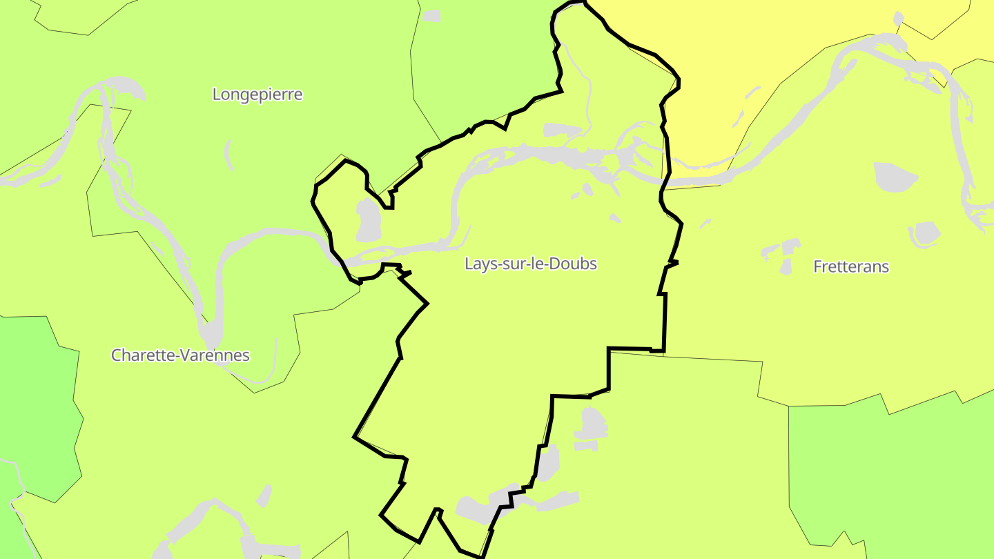 Carte des prix de l'immobilier Lays-sur-le-Doubs