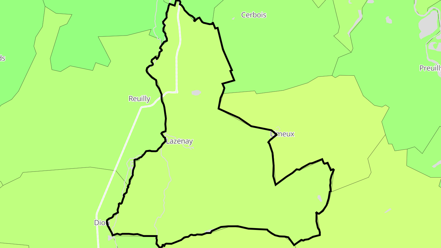 Carte des prix de l'immobilier Lazenay