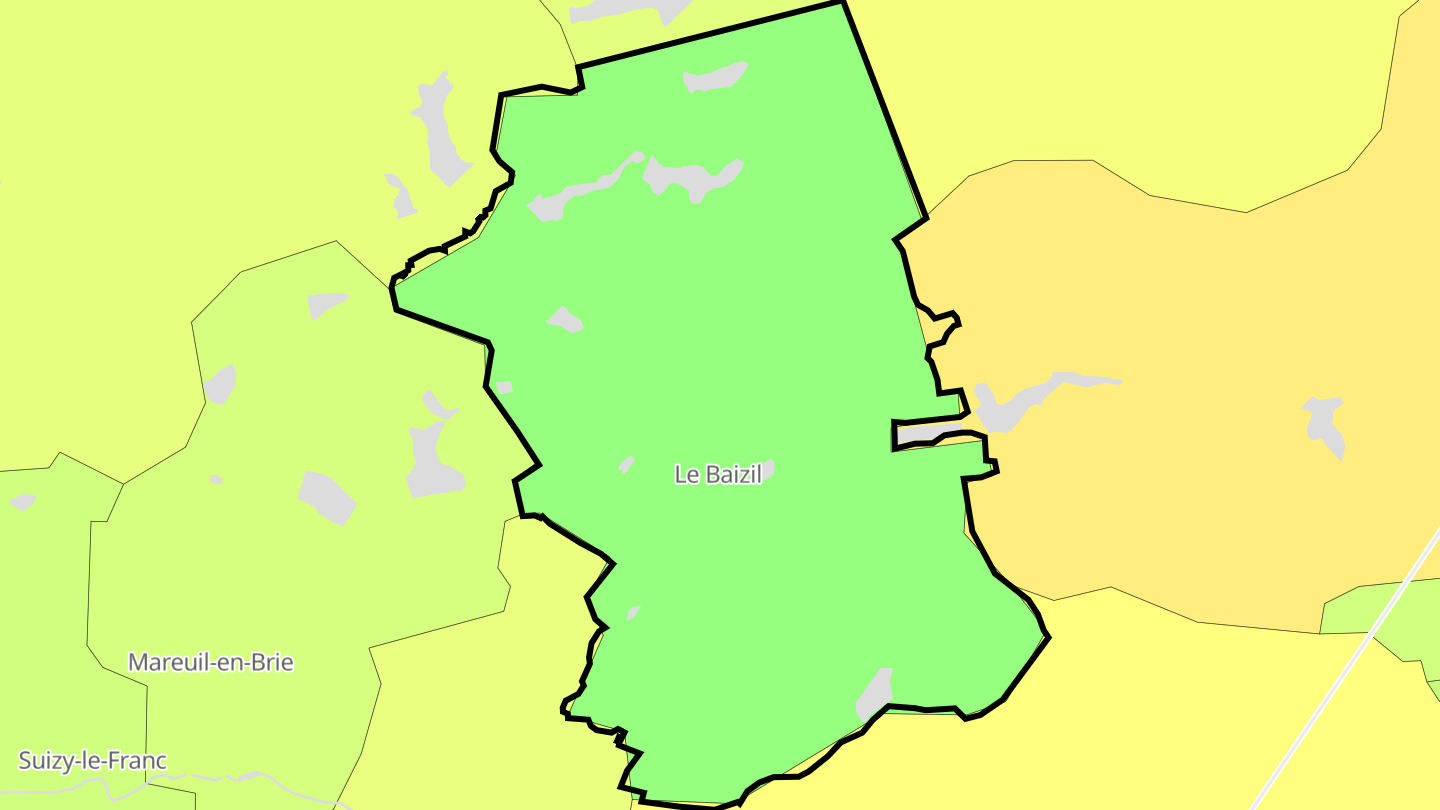 Carte des prix de l'immobilier Le Baizil