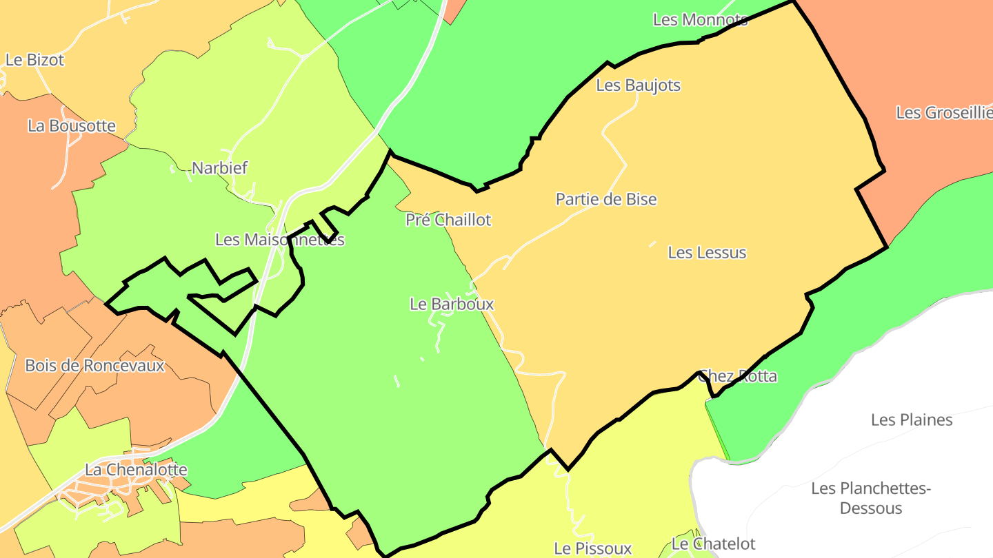Carte des prix de l'immobilier Le Barboux