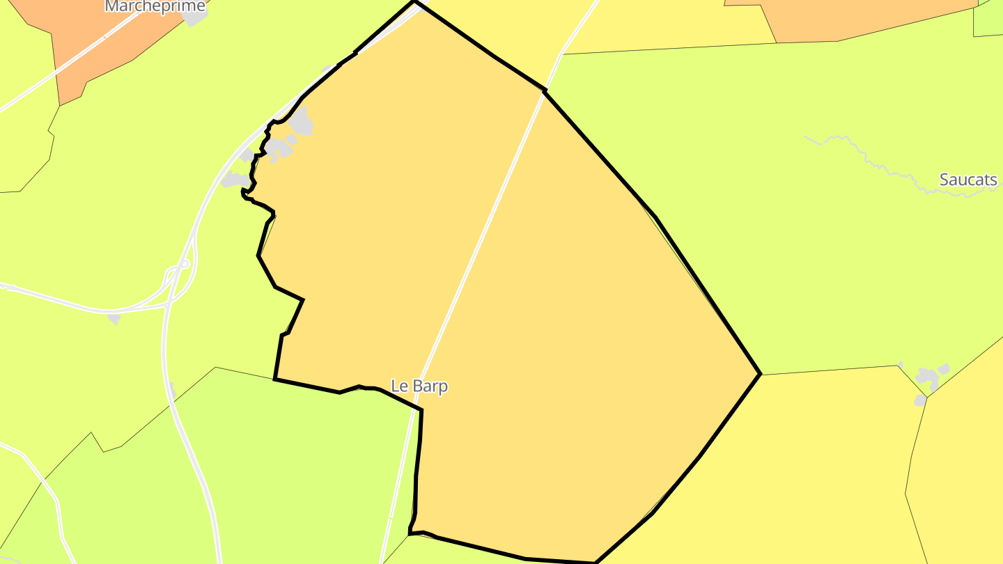 Carte des prix de l'immobilier Le Barp
