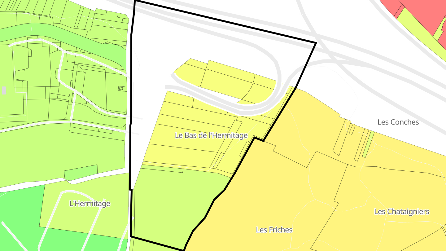 Carte des prix de l'immobilier Le Bas de l'Hermitage