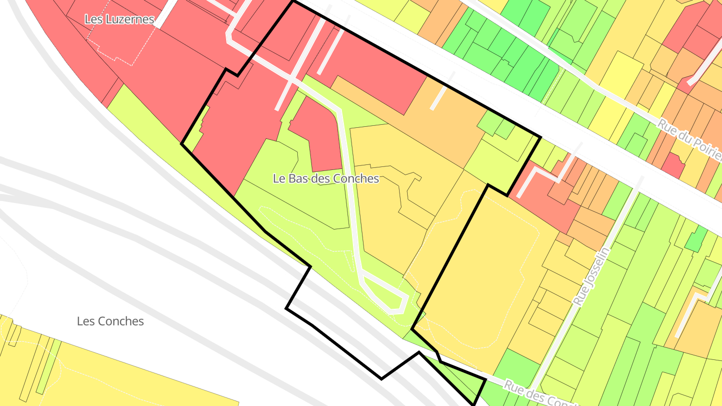 Carte des prix de l'immobilier Le Bas des Conches