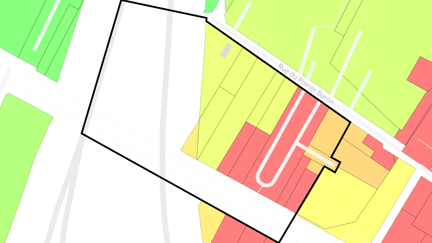 Carte des prix de l'immobilier Le Bas du Poirier Baron