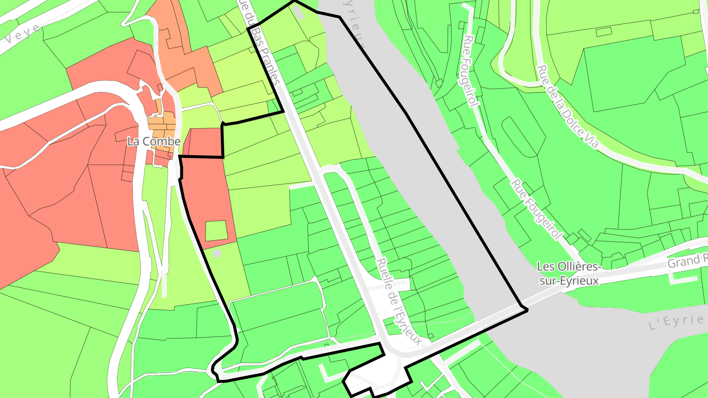 Carte des prix de l'immobilier Le Bas-Pranles