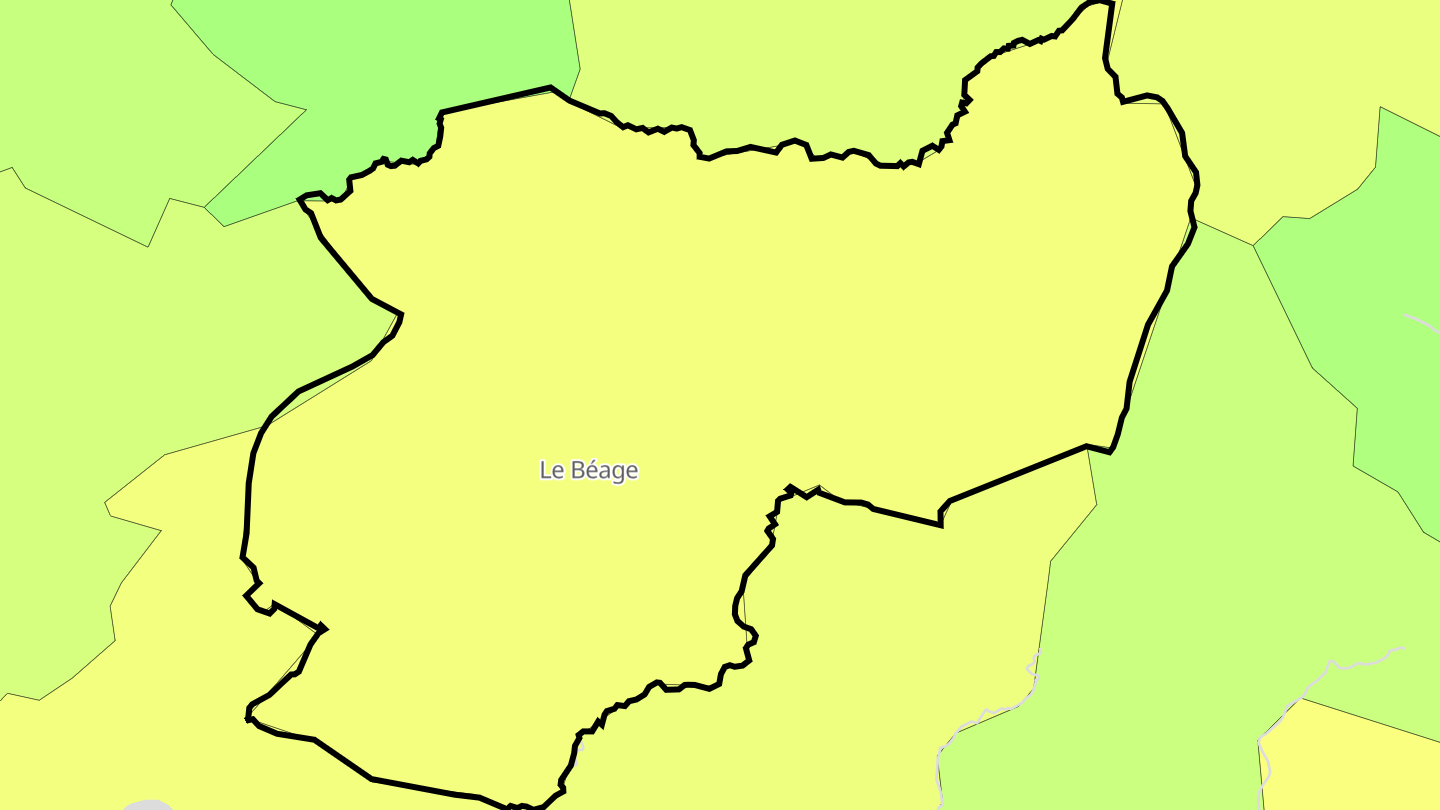 Carte des prix de l'immobilier Le Béage
