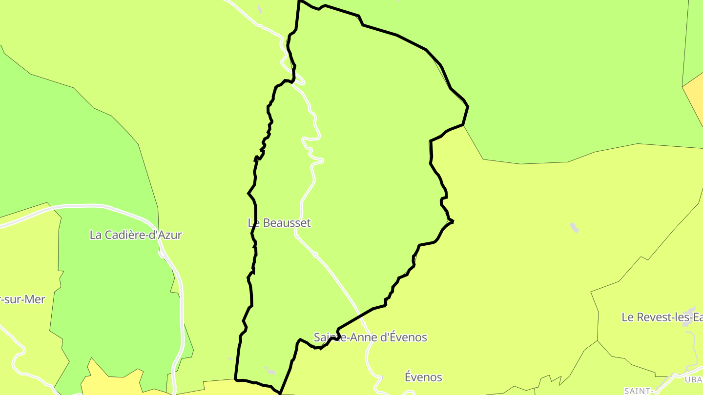 Carte des prix de l'immobilier Le Beausset