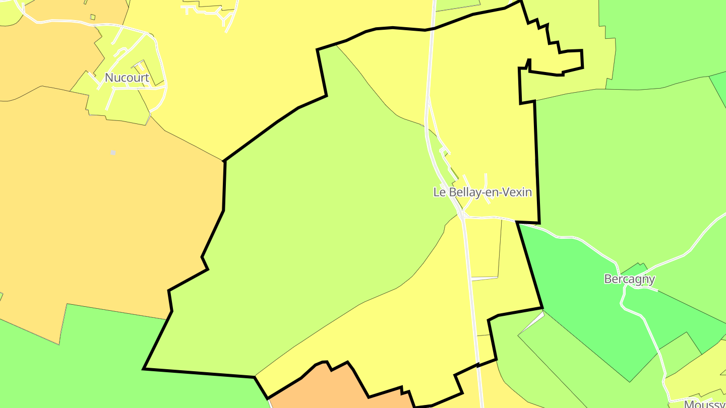 Carte des prix de l'immobilier Le Bellay-en-Vexin