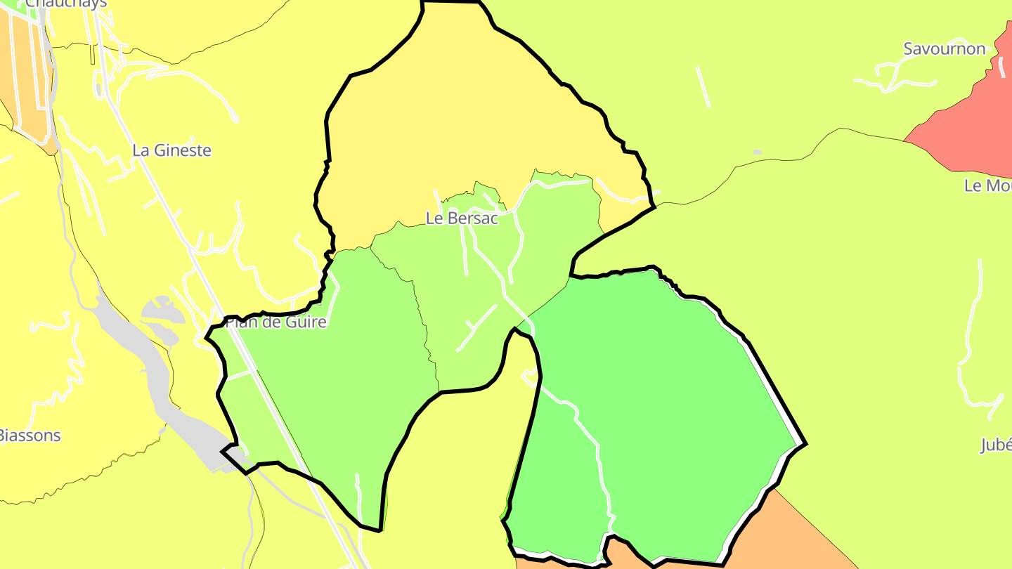 Carte des prix de l'immobilier Le Bersac