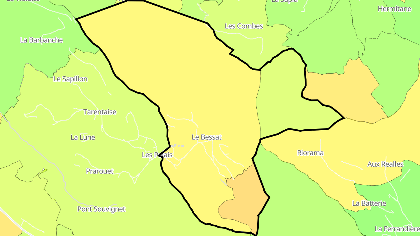 Carte des prix de l'immobilier Le Bessat