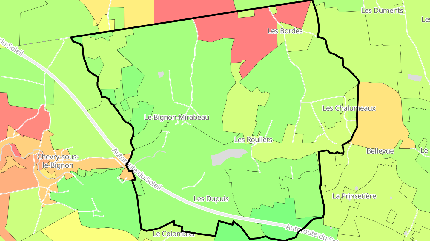 Carte des prix de l'immobilier Le Bignon-Mirabeau
