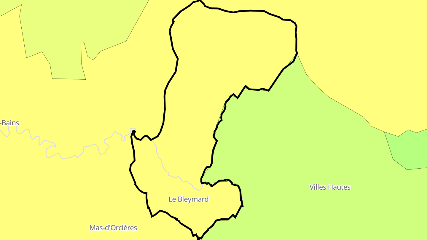 Carte des prix de l'immobilier Le Bleymard