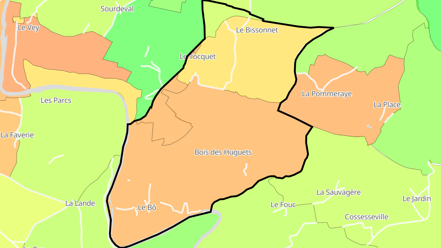 Carte des prix de l'immobilier Le Bô
