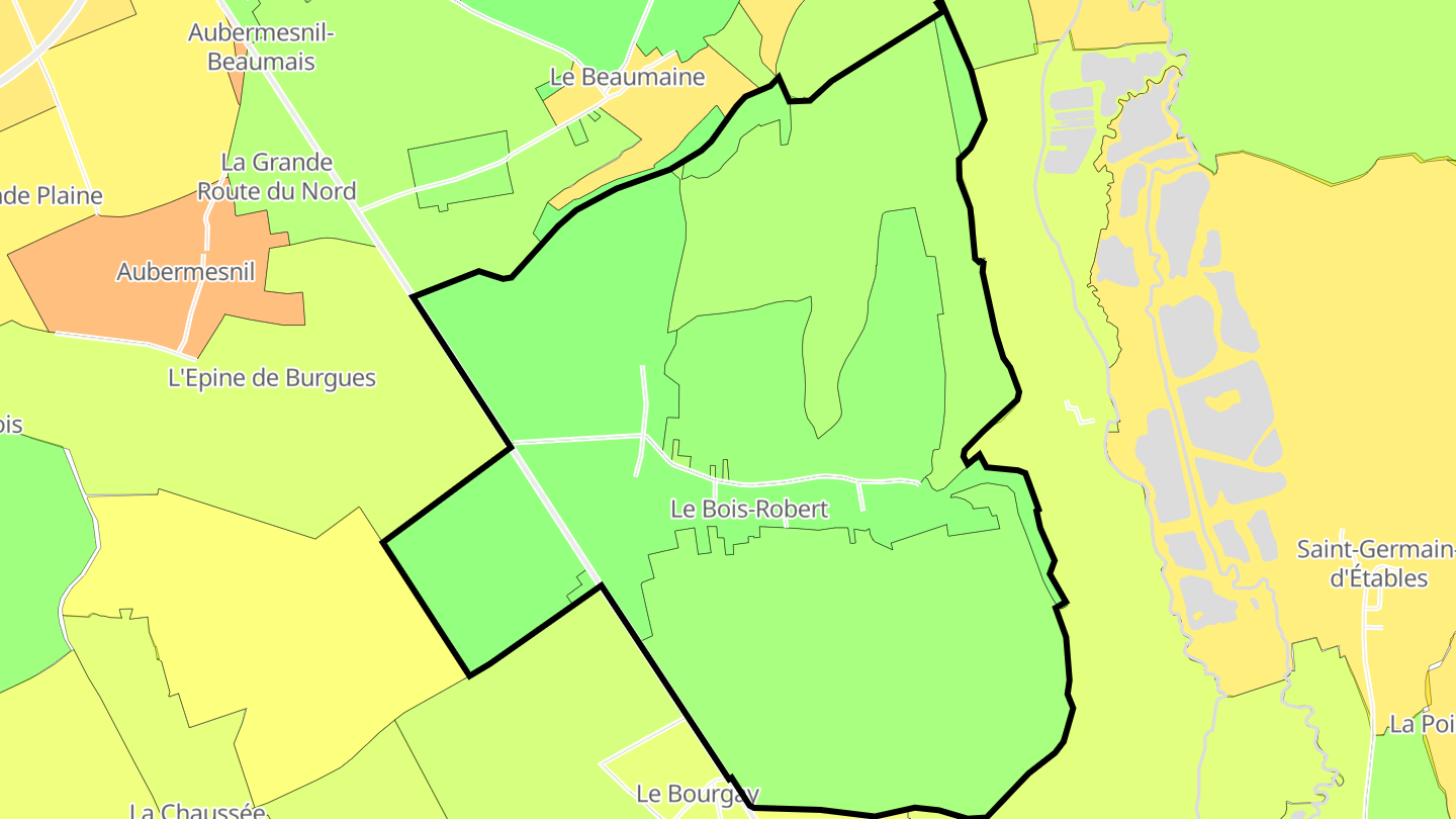 Carte des prix de l'immobilier Le Bois-Robert