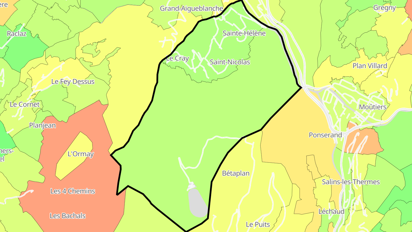 Carte des prix de l'immobilier Le Bois