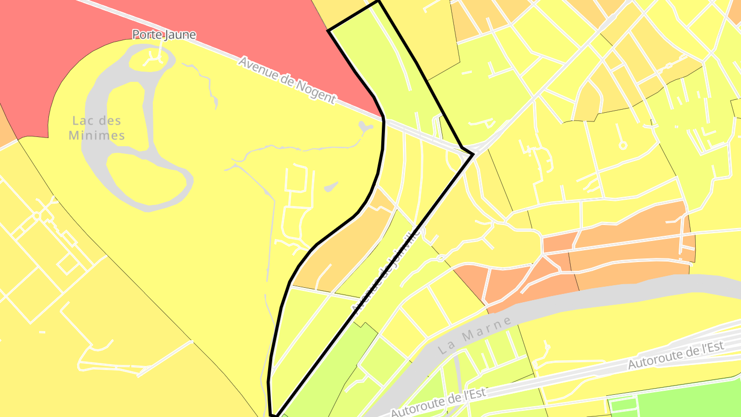 Carte des prix de l'immobilier Le Bois - Porte de Nogent