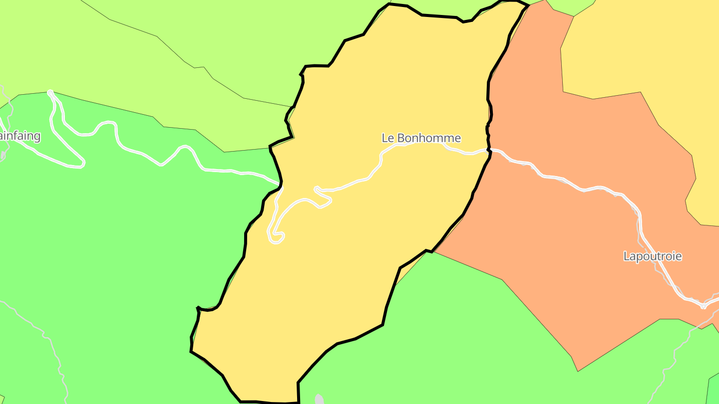Carte des prix de l'immobilier Le Bonhomme