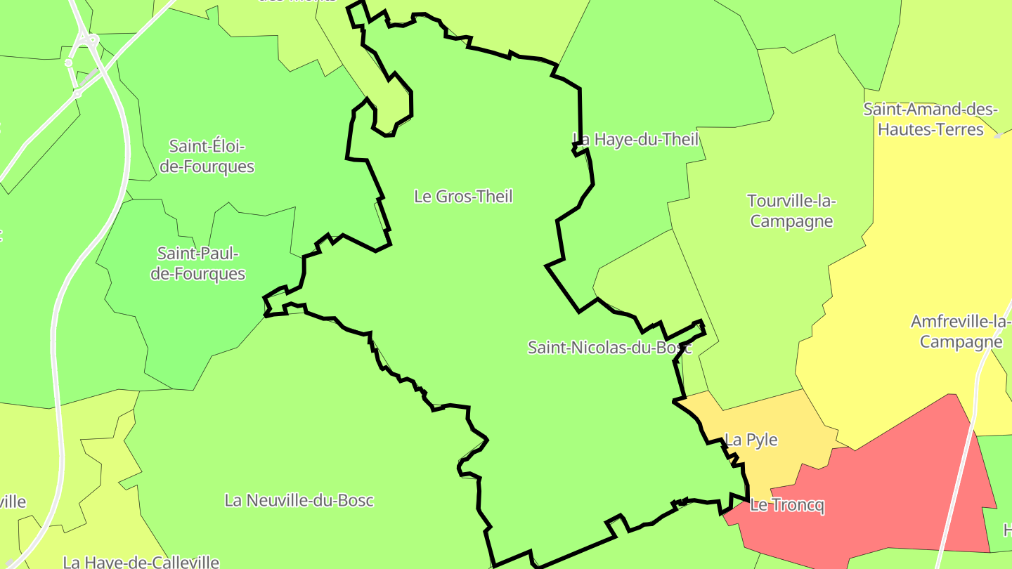 Carte des prix de l'immobilier Le Bosc-du-Theil