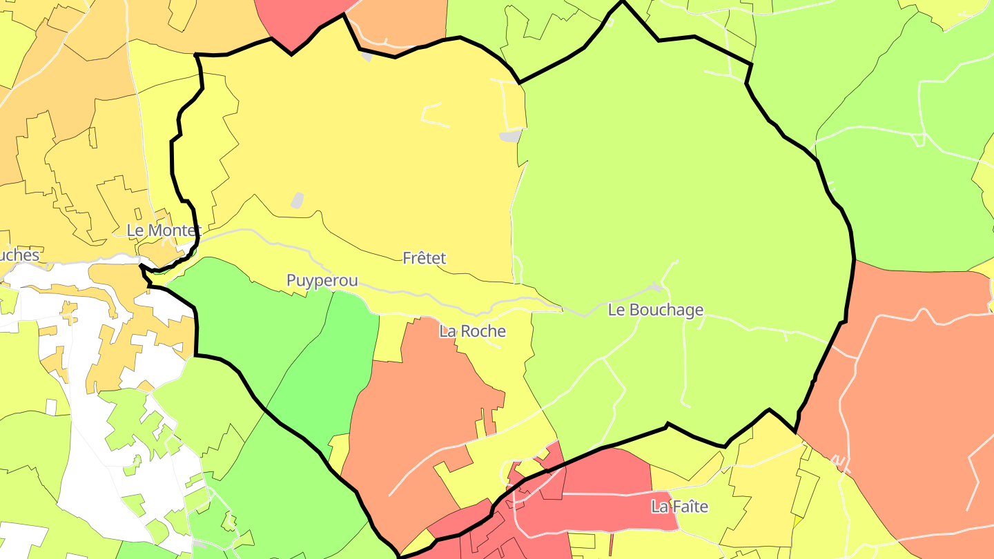 Carte des prix de l'immobilier Le Bouchage