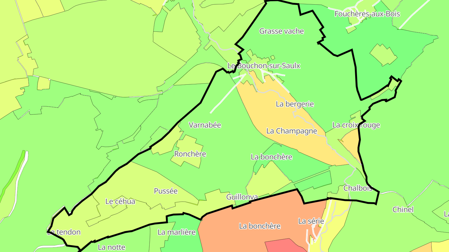 Carte des prix de l'immobilier Le Bouchon-sur-Saulx
