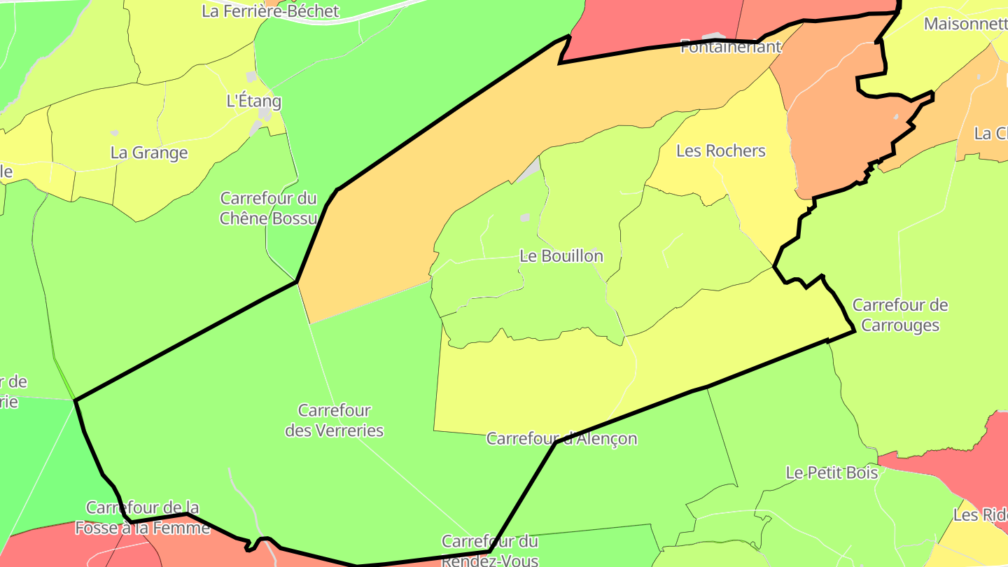 Carte des prix de l'immobilier Le Bouillon