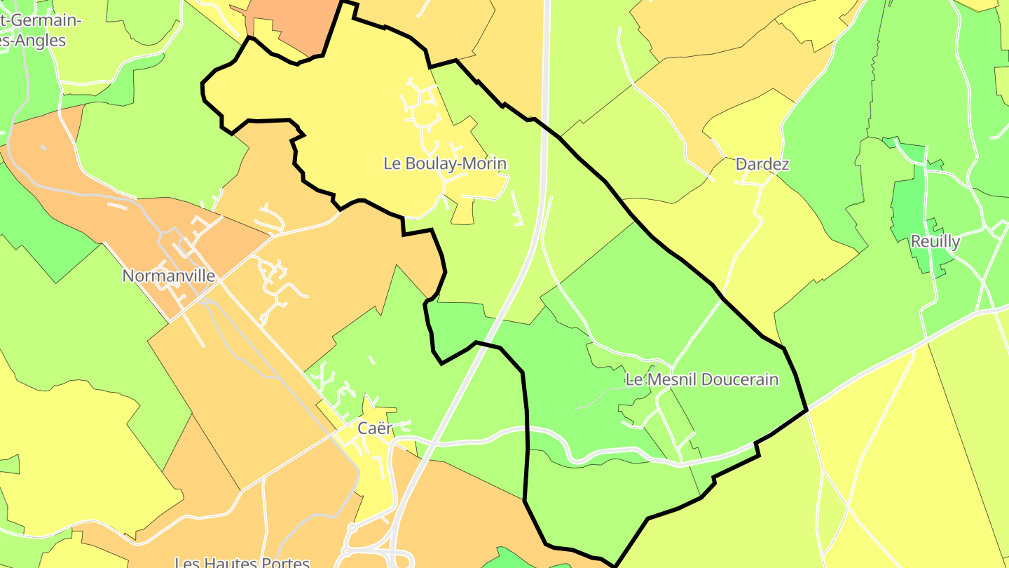 Carte des prix de l'immobilier Le Boulay-Morin