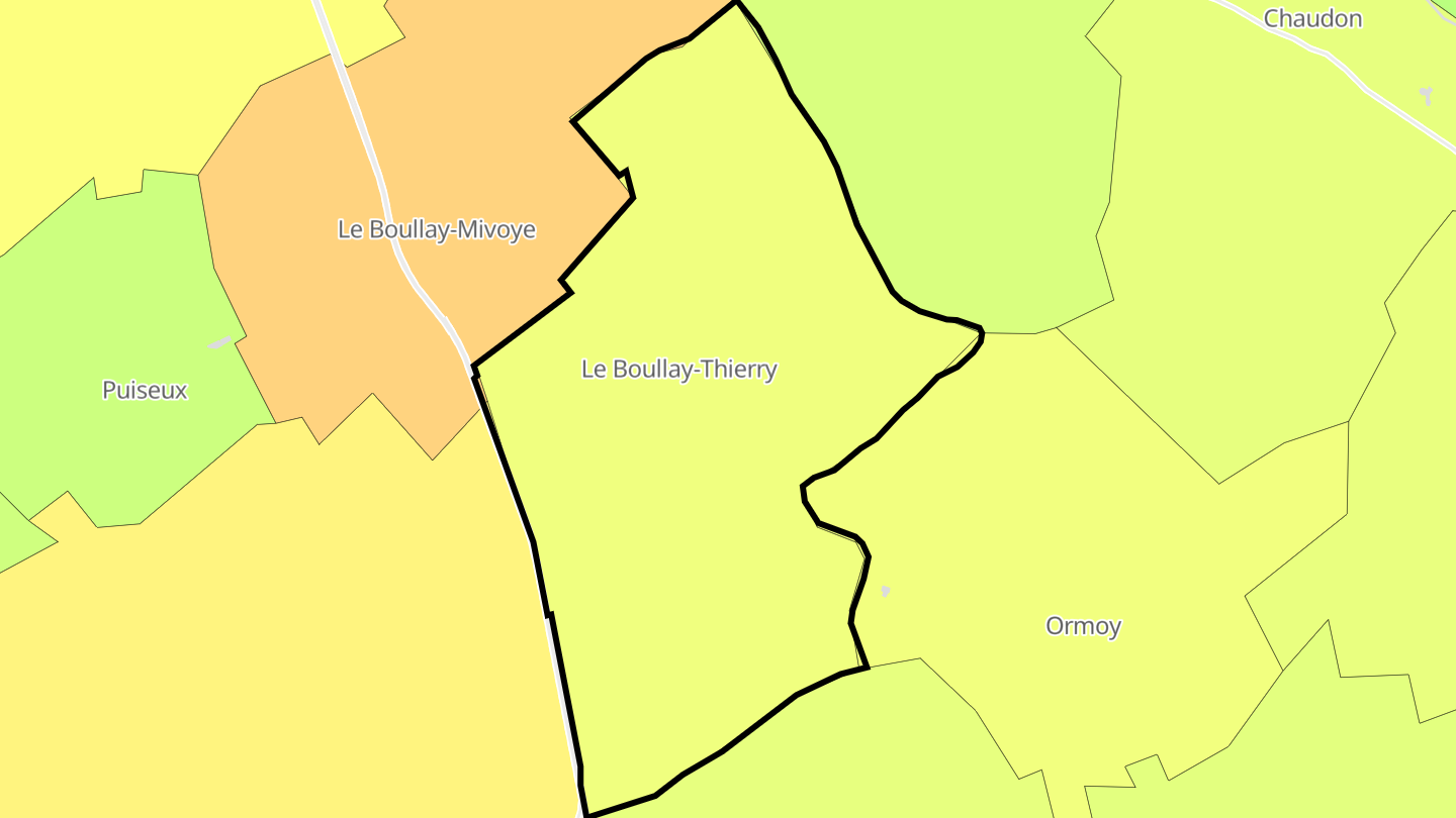 Carte des prix de l'immobilier Le Boullay-Thierry