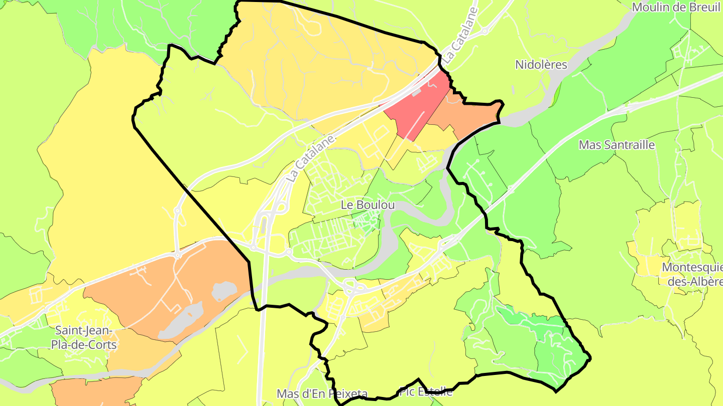 Carte des prix de l'immobilier Le Boulou