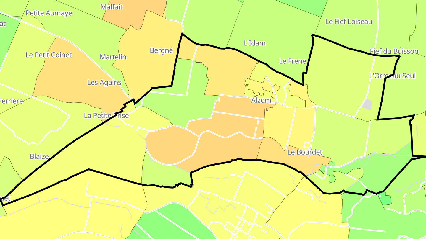 Carte des prix de l'immobilier Le Bourdet