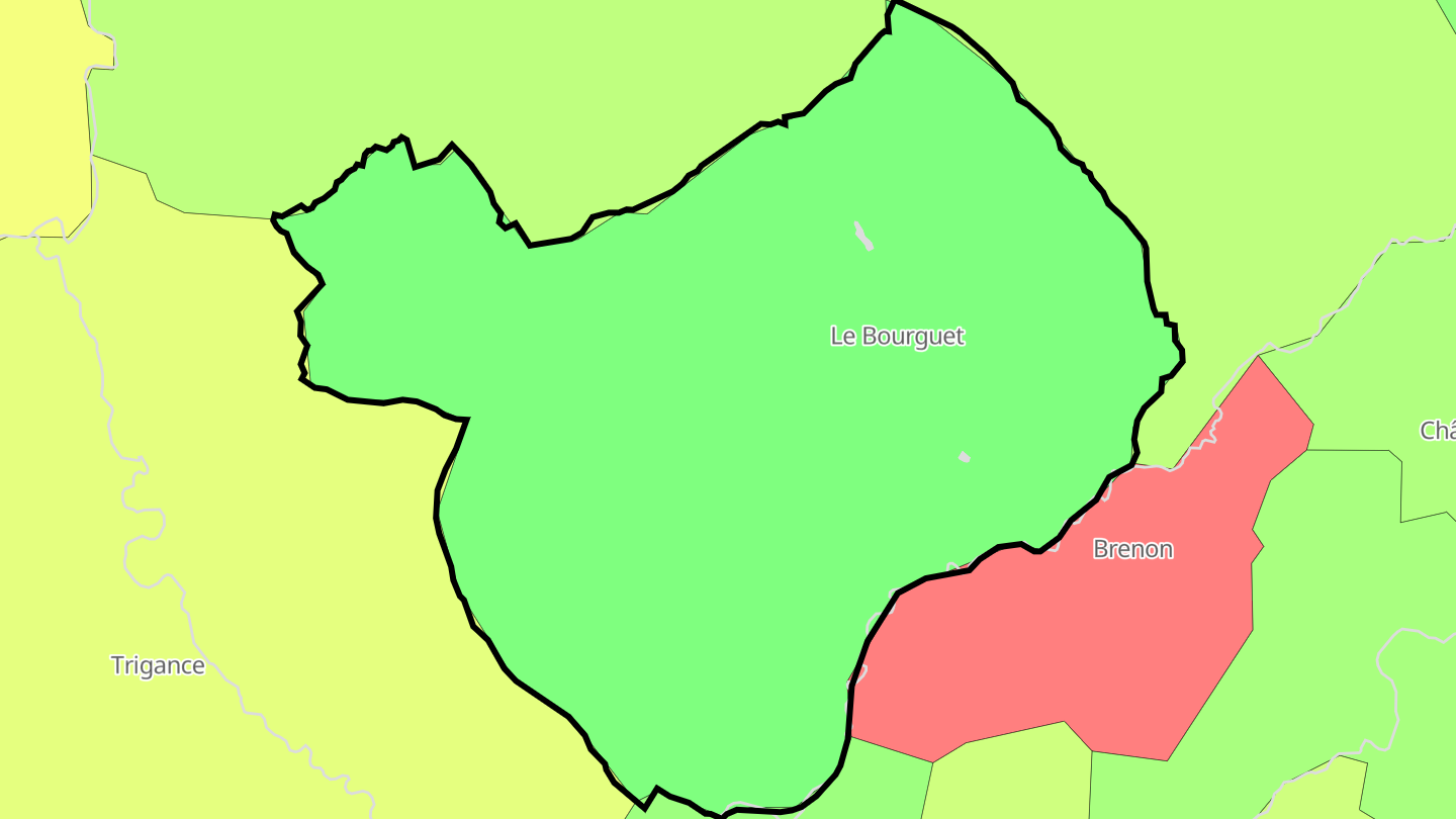 Carte des prix de l'immobilier Le Bourguet