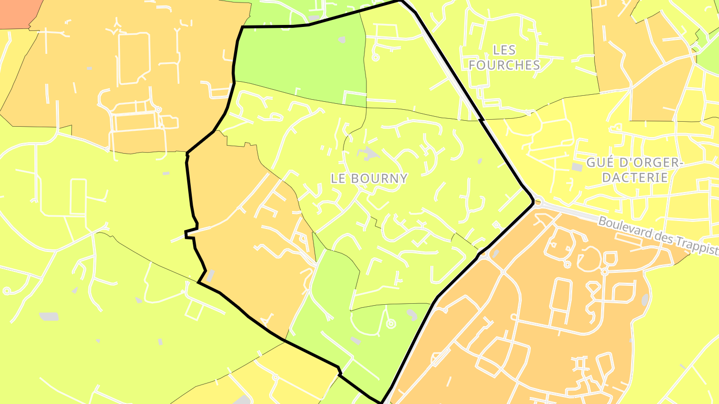 Carte des prix de l'immobilier Le Bourny