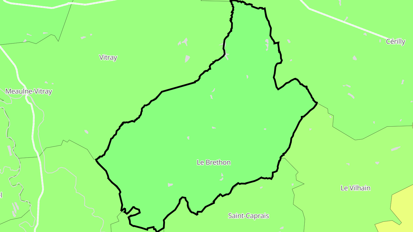 Carte des prix de l'immobilier Le Brethon