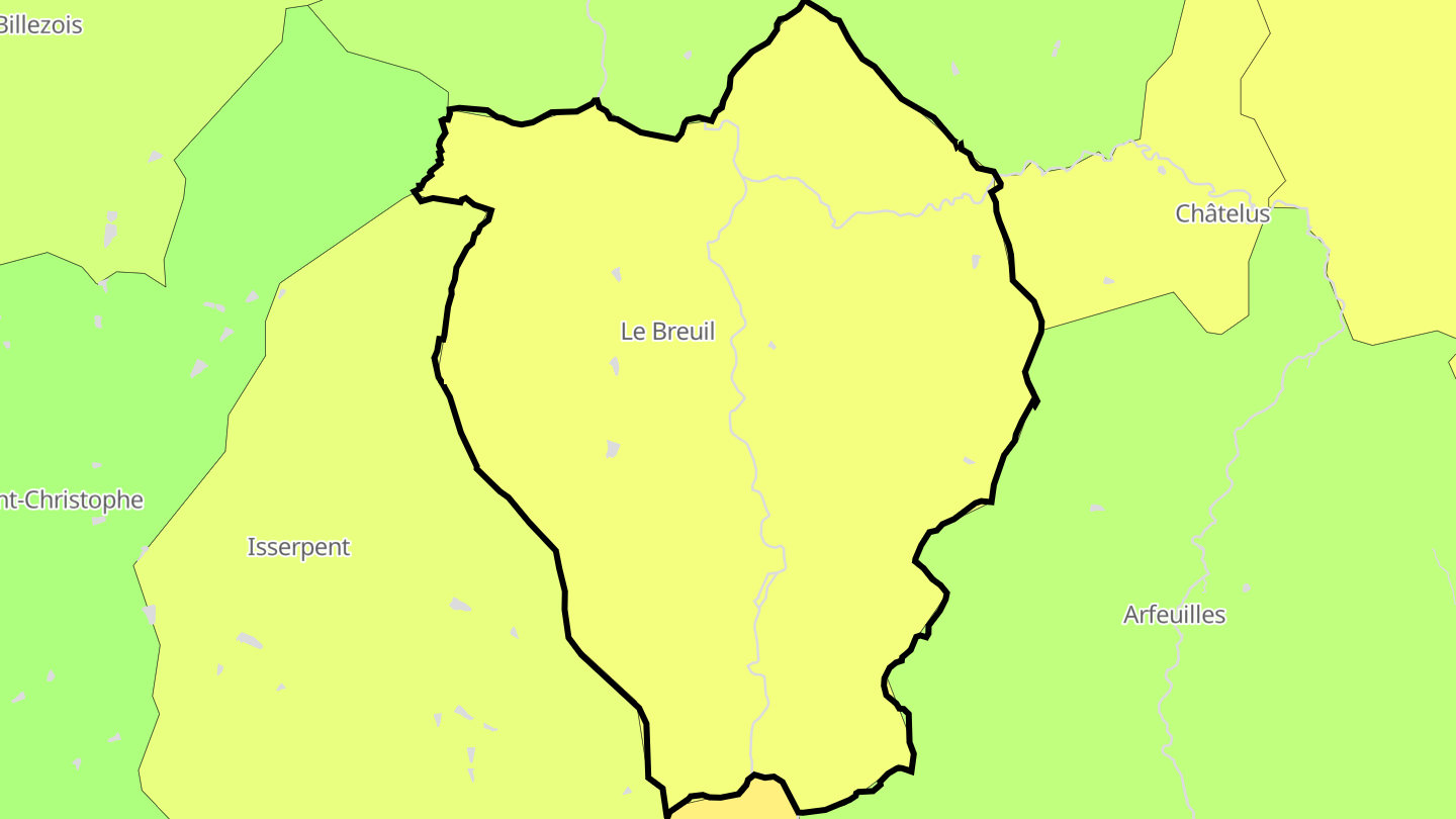 Carte des prix de l'immobilier Le Breuil