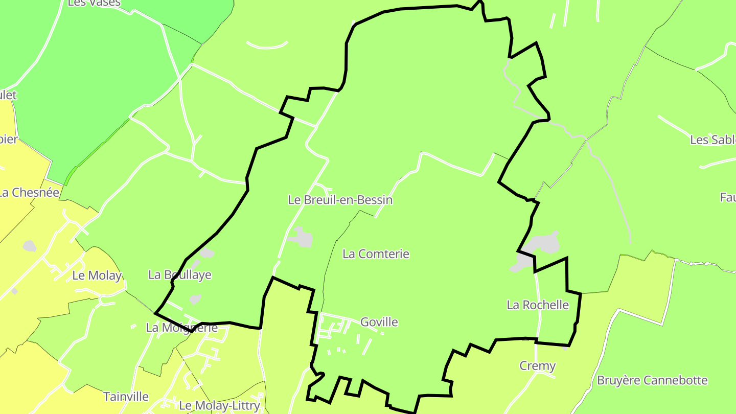 Carte des prix de l'immobilier Le Breuil-en-Bessin