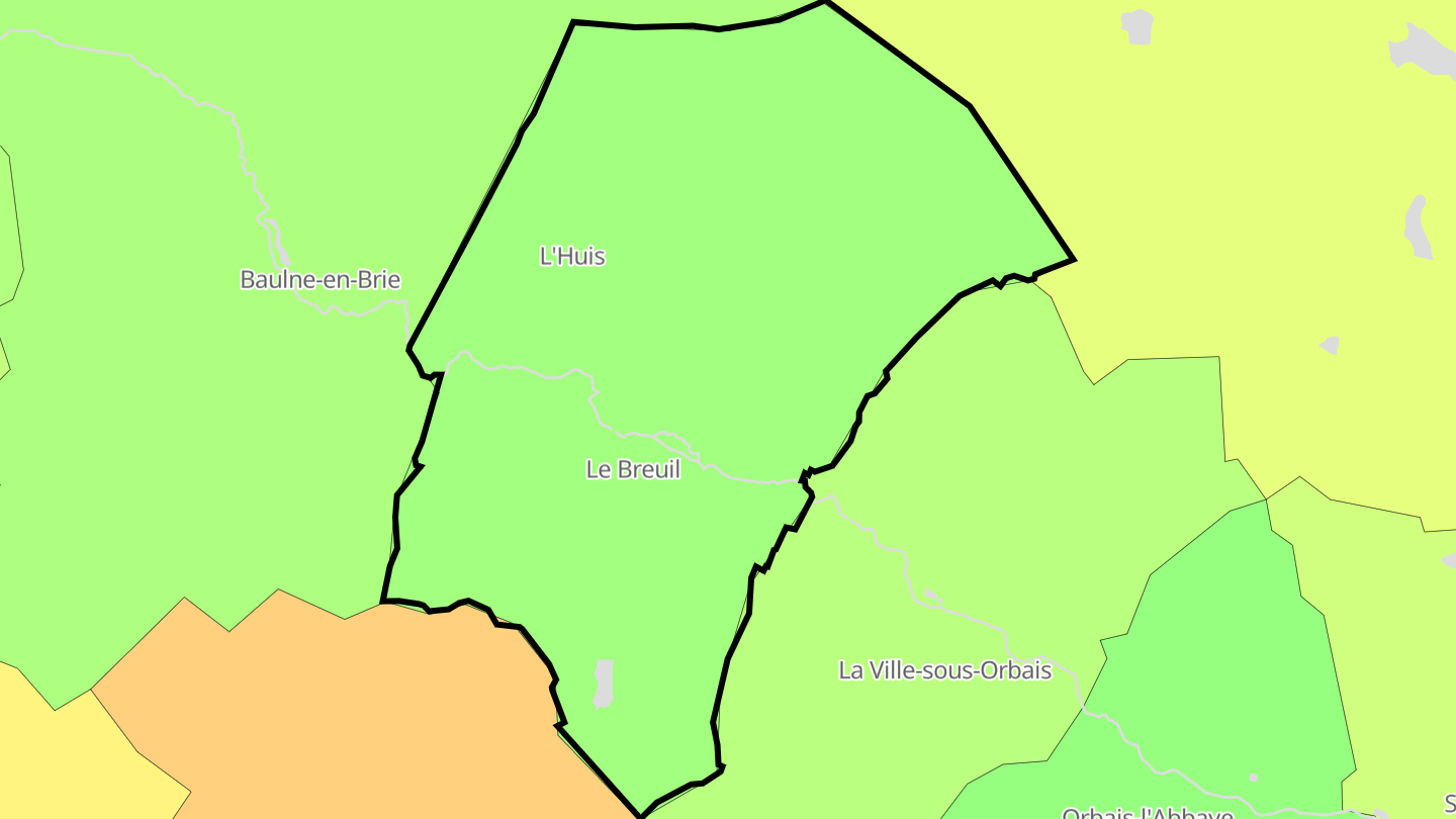 Carte des prix de l'immobilier Le Breuil