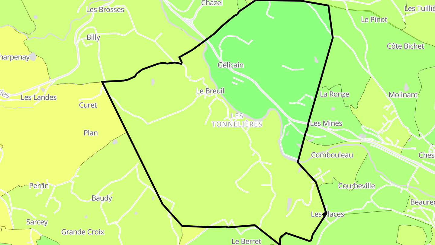 Carte des prix de l'immobilier Le Breuil