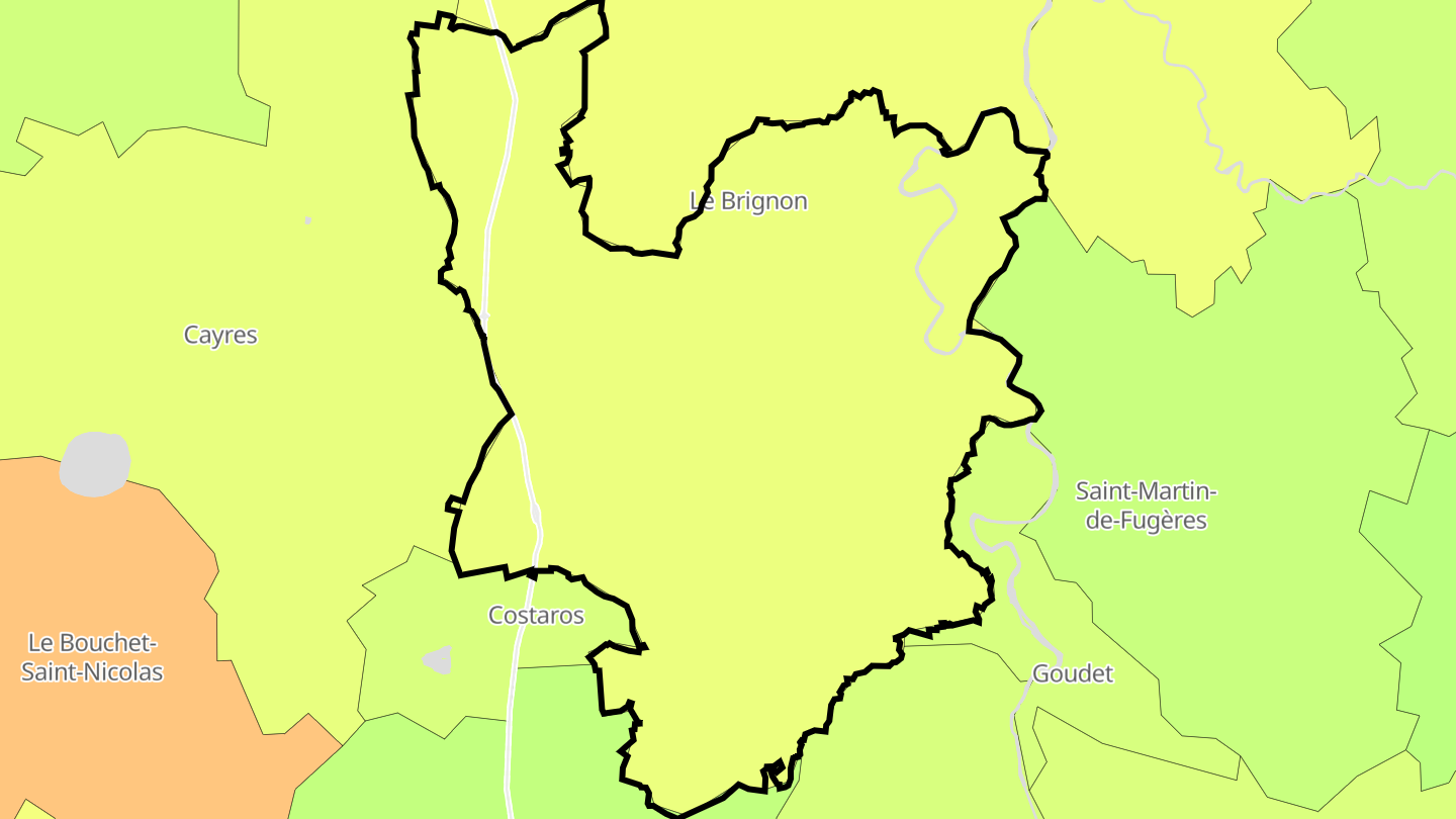 Carte des prix de l'immobilier Le Brignon