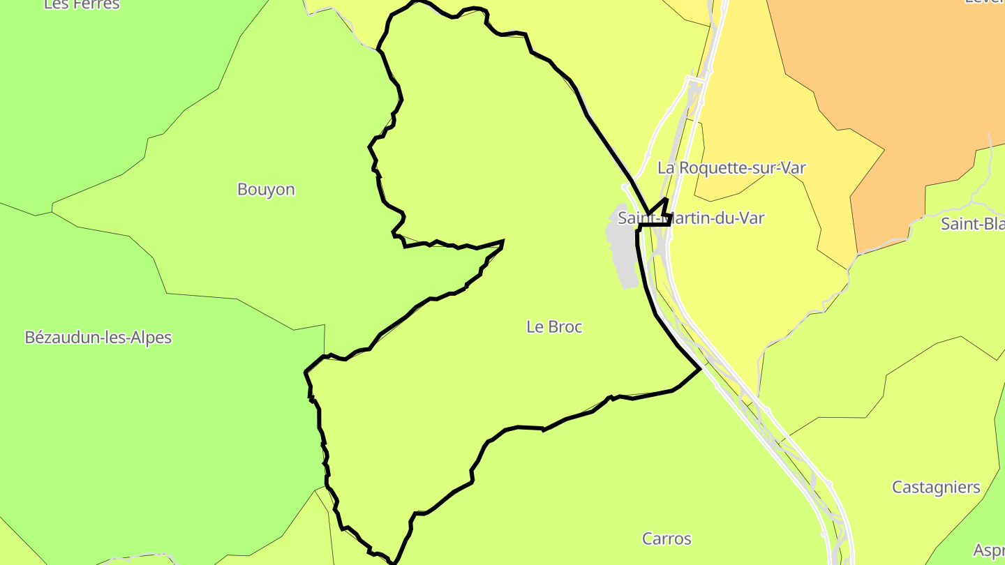 Carte des prix de l'immobilier Le Broc