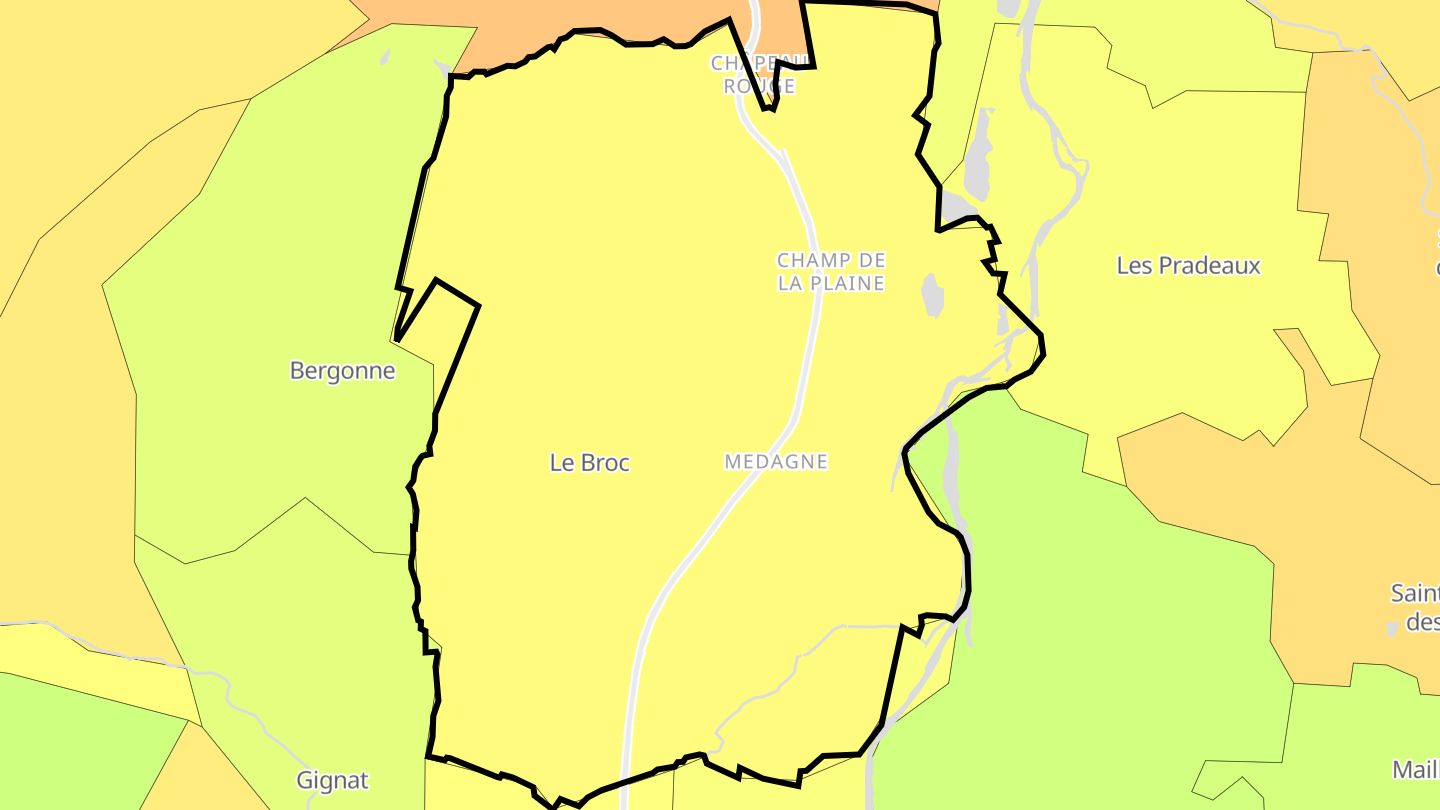 Carte des prix de l'immobilier Le Broc