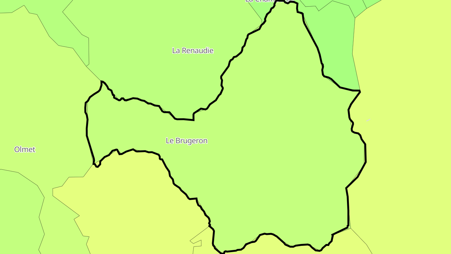 Carte des prix de l'immobilier Le Brugeron