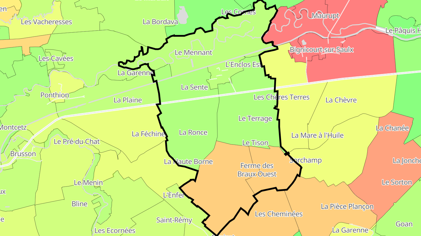 Carte des prix de l'immobilier Le Buisson