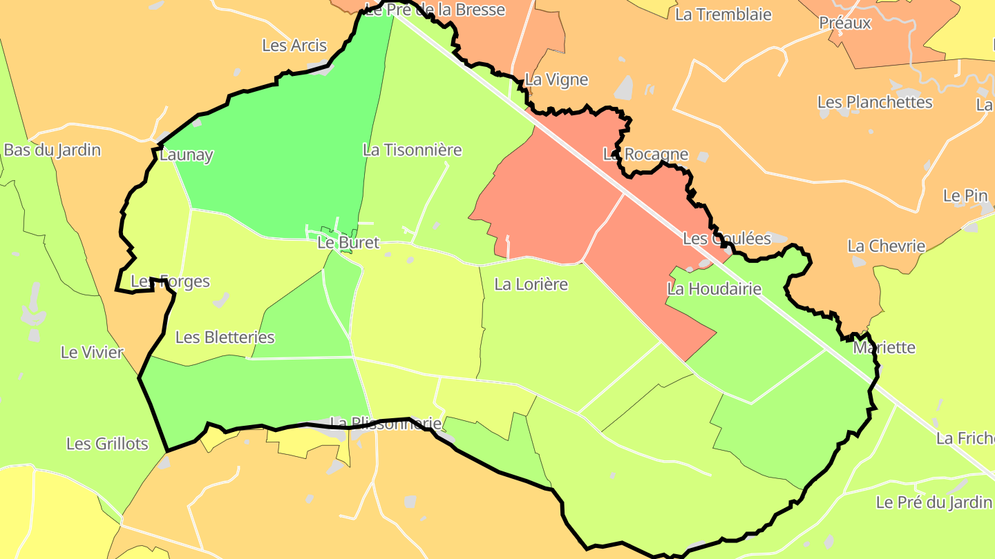 Carte des prix de l'immobilier Le Buret
