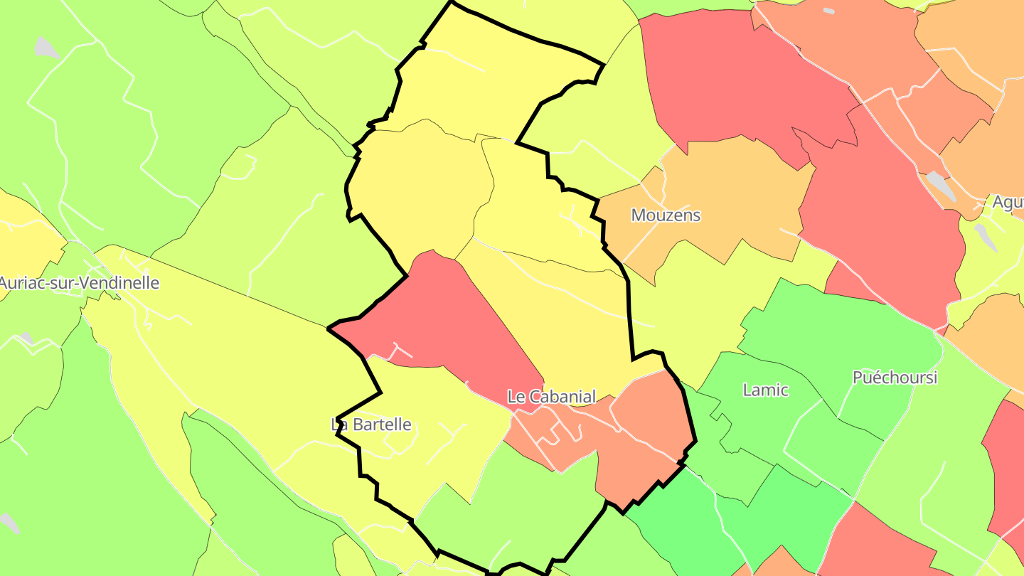 Carte des prix de l'immobilier Le Cabanial
