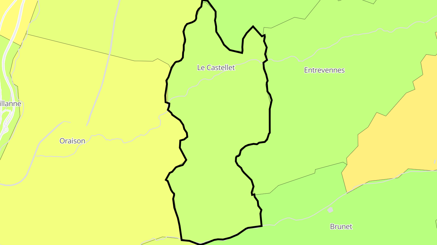 Carte des prix de l'immobilier Le Castellet