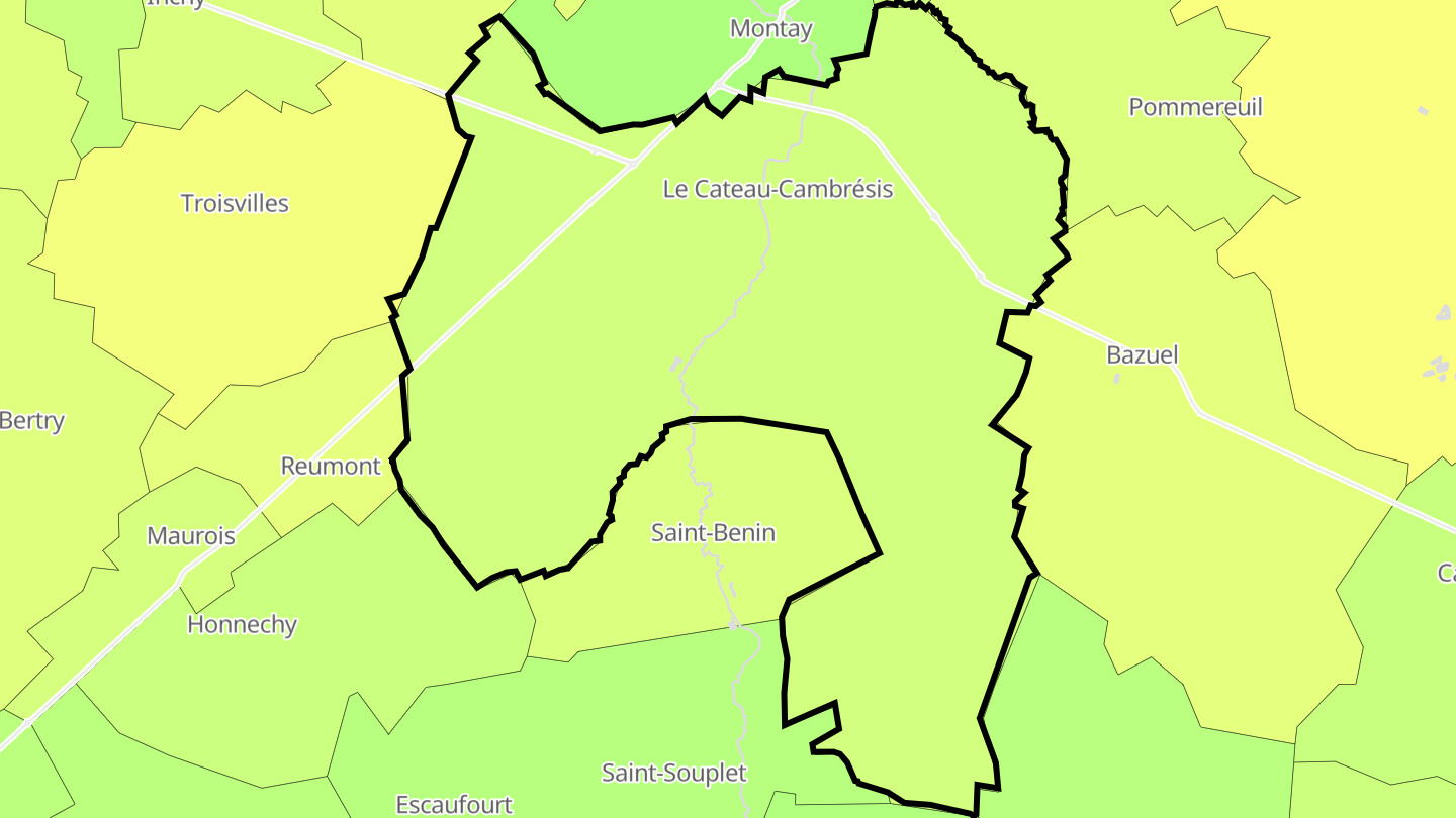 Carte des prix de l'immobilier Le Cateau-Cambrésis