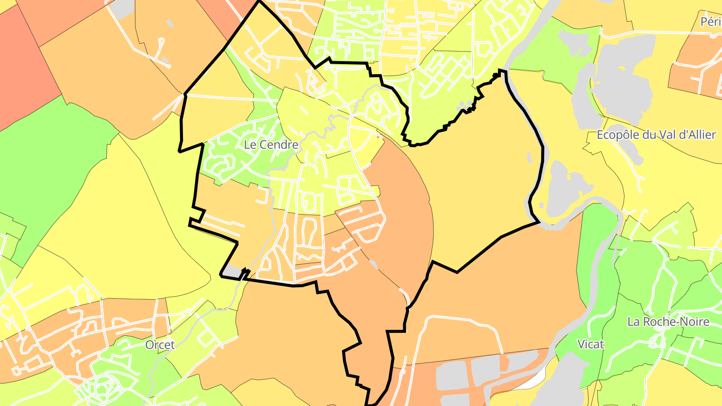 Carte des prix de l'immobilier Le Cendre