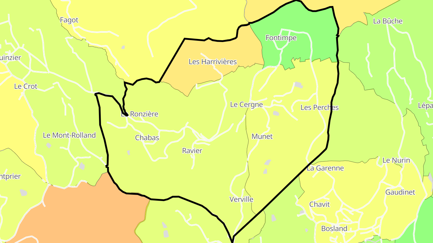 Carte des prix de l'immobilier Le Cergne